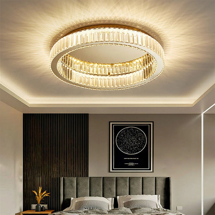 BrillaNova™ – Luminaire Circulaire Moderne aux Éclats de Cristal
