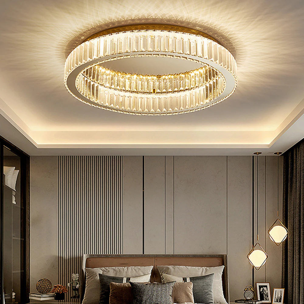 BrillaNova™ – Luminaire Circulaire Moderne aux Éclats de Cristal