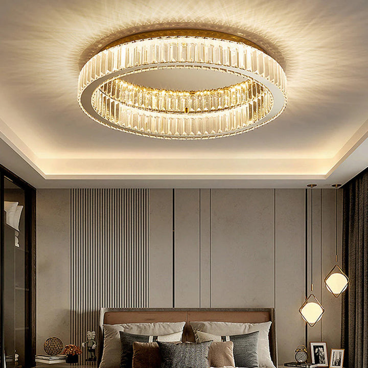 BrillaNova™ – Luminaire Circulaire Moderne aux Éclats de Cristal