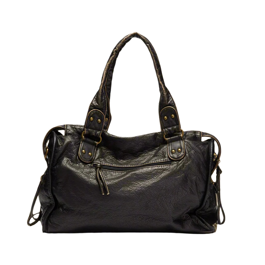 ÉbèneÉlite™ – Élégance Noire en Cuir pour Femme Raffinée