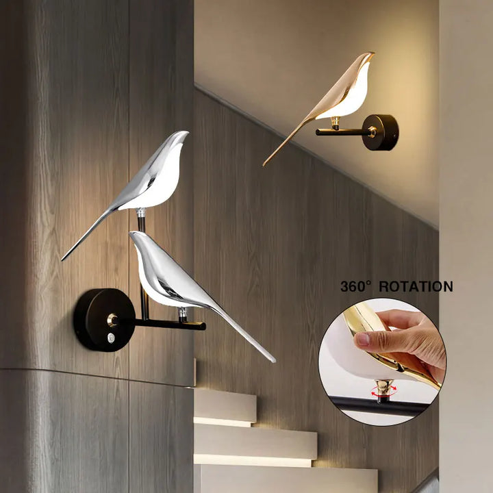 PlumeLuxe™ – Applique LED Artistique Forme d’Oiseau