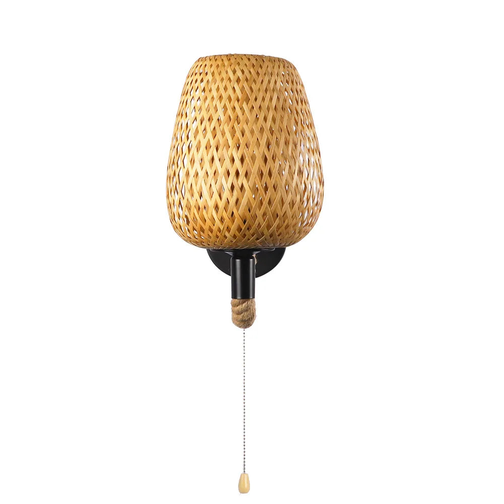 Éclat Nomade™ – Lampe Murale Rétro en Fibres Naturelles