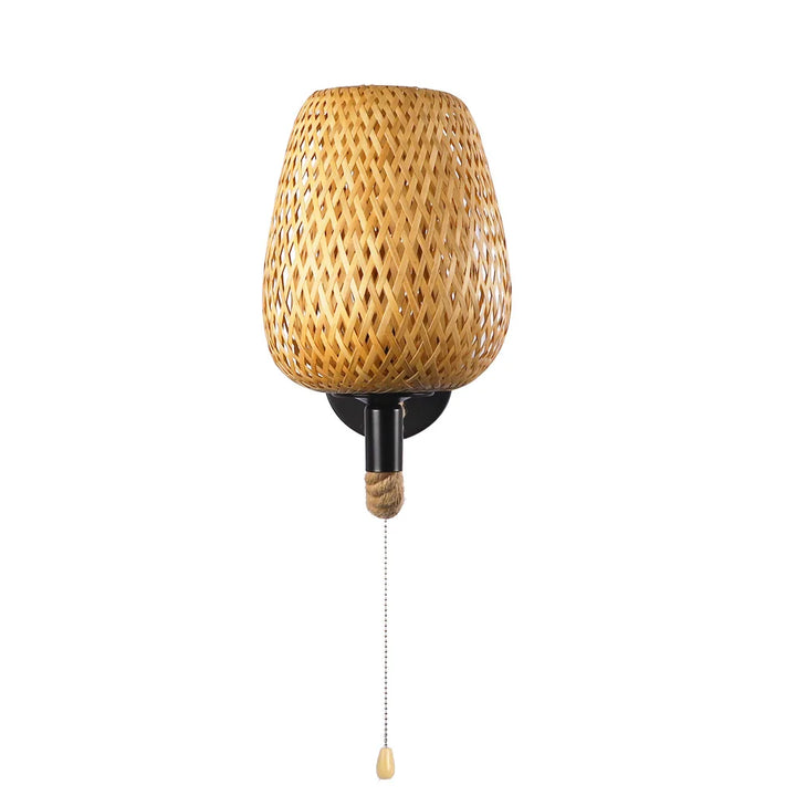 Éclat Nomade™ – Lampe Murale Rétro en Fibres Naturelles