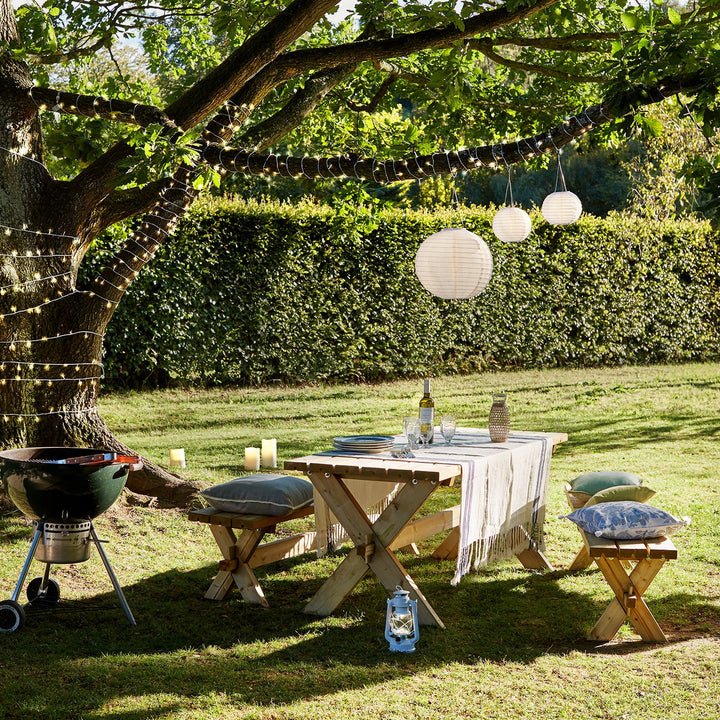 Trio Lumineux™ – Lampions Solaires LED Écume Blanche