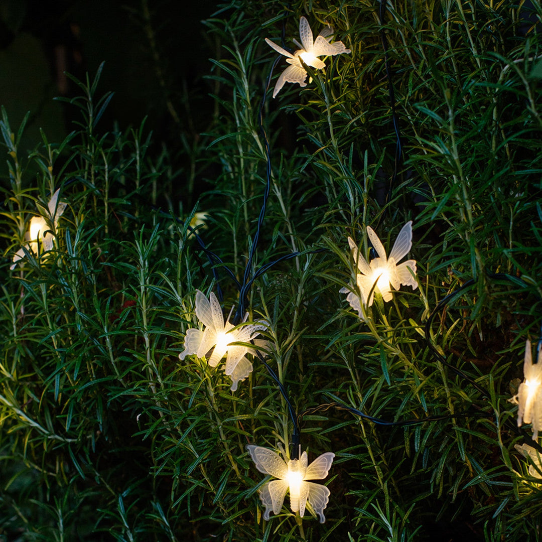 Lueur Ailée™ – Guirlande LED Solaire Papillons Lumineux