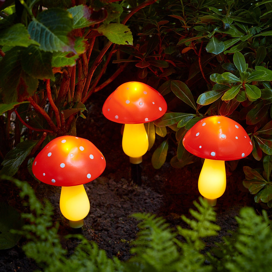 Set de 3 Lampes Solaires Champignons Décoratives