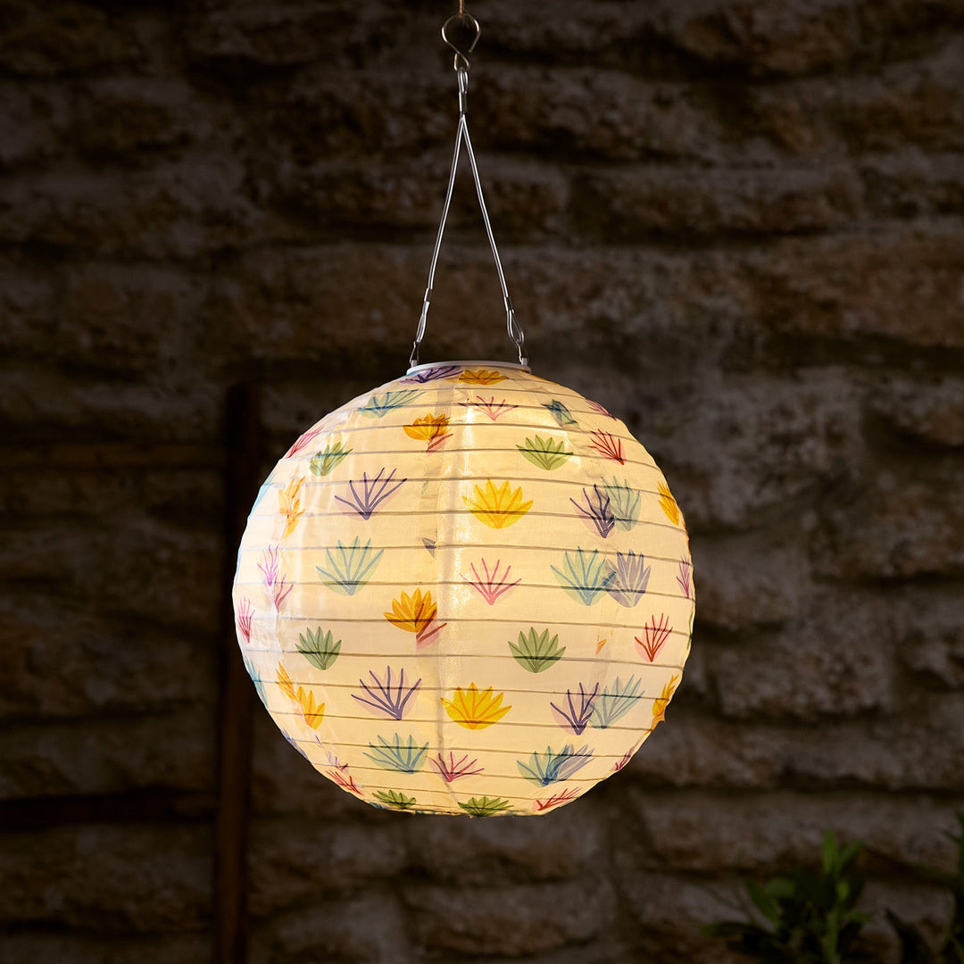 Lampion Solaire 30 cm avec Motif Feuille d’Agave