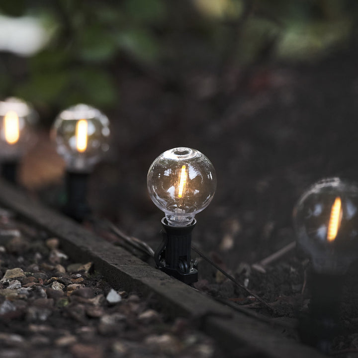 Guirlande Lumineuse 20 Ampoules LED avec Supports Piquets