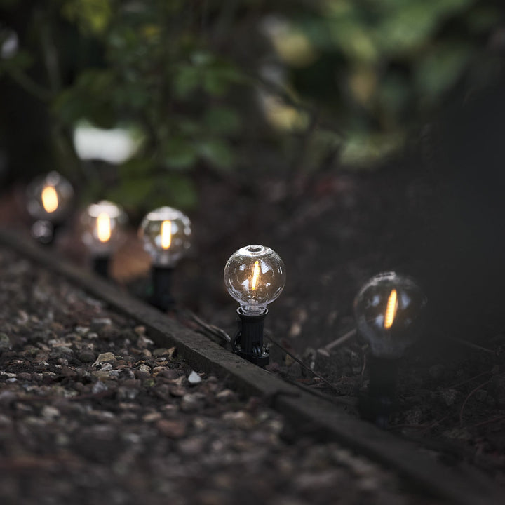 Guirlande Lumineuse 20 Ampoules LED avec Supports Piquets