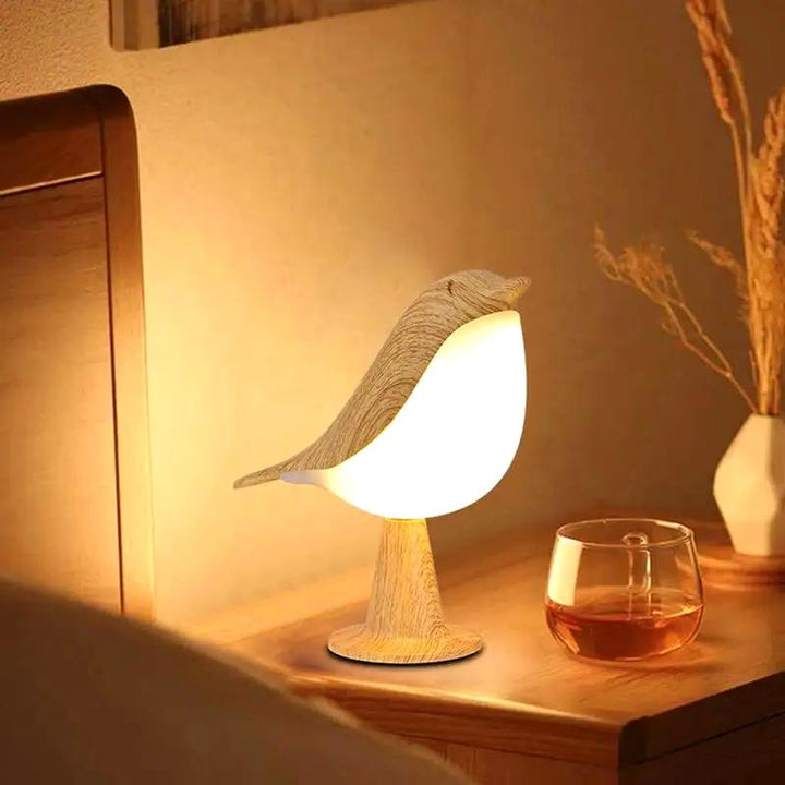 AileBois™ – Lampe de Table Naturelle au Design Oiseau