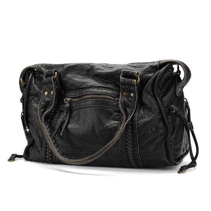 ÉbèneÉlite™ – Élégance Noire en Cuir pour Femme Raffinée