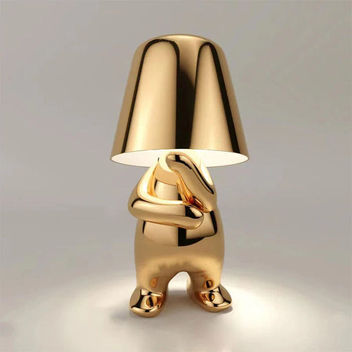 StatuLumi™ – Lampe LED Artistique avec Sculpture Dorée