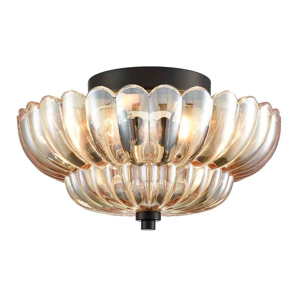 LumiVintage™ – Plafonnier Verre Ambre et Design Fusion