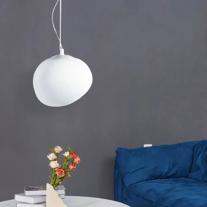 BlancGalet™ – Lampe Suspendue en Pierre Nordique