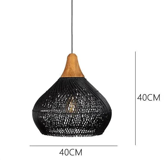 RattaLuxe™ – Lustre Vintage en Rotin Tressé
