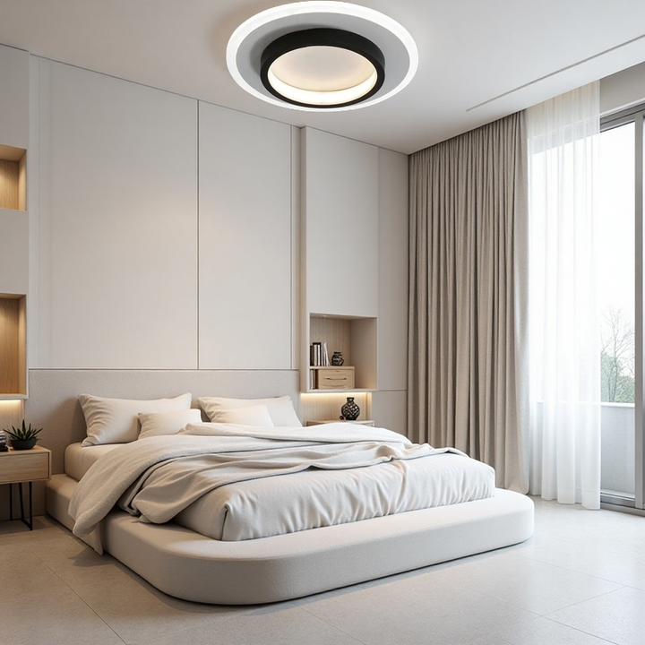 HaloMétal™ – Luminaire Rond Design en Métal et Acrylique