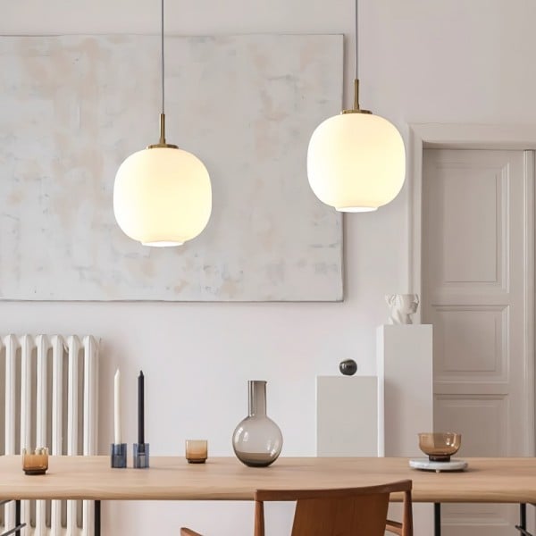 Opalys™ – Lampe Suspendue Style Nordique en Verre Opale